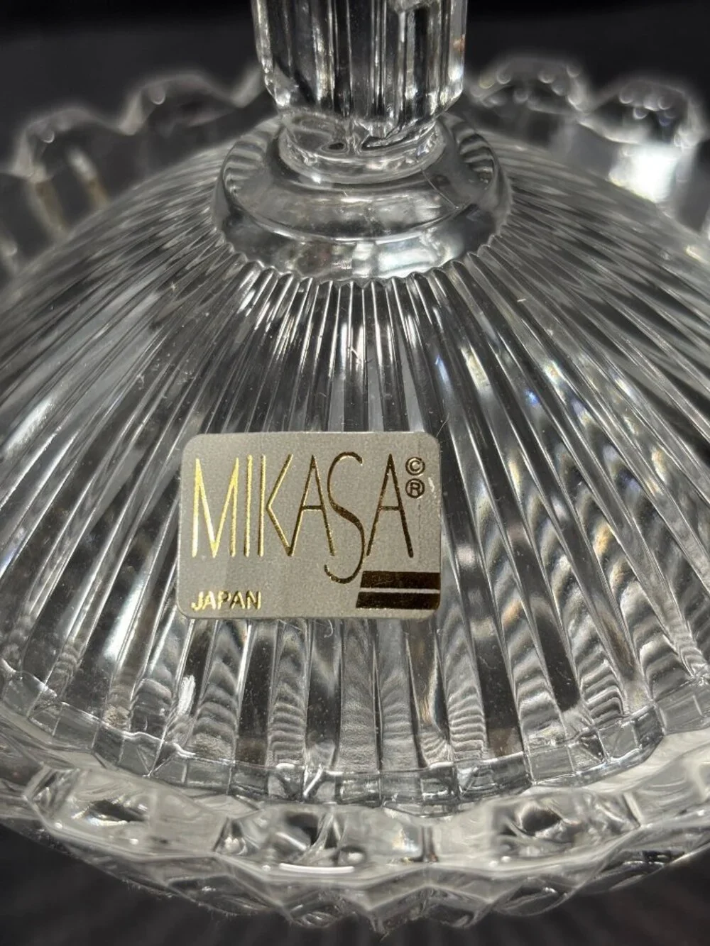 Mikasa Crystal Marquette Covered Candy Trinket Dish Made In Japan Vintage 1990s